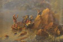 JAN GRIFFIER EL VIEJO. Paisaje con Naúfragos (detalle) Pintura Holandesa S.XVII